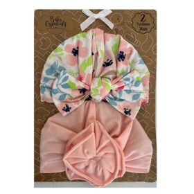 Baby Essentials Baby Girl Headwrap Turban  2 Pack - 0-6 Months