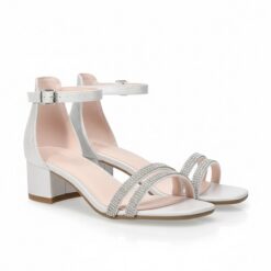 Falls Creek Girls Jewel Silver Party Shoes - Silver