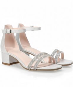 Falls Creek Girls Jewel Silver Party Shoes - Silver