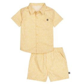Gerber Mordern Moments Toddler Boys Button Shirt & Shorts Set - Yellow