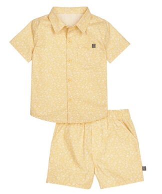 Gerber Mordern Moments Toddler Boys Button Shirt & Shorts Set - Yellow