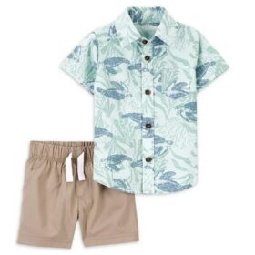 Carter's Child Of Mine Baby Boys Cotton Shirt & Shorts Set 2 Piece