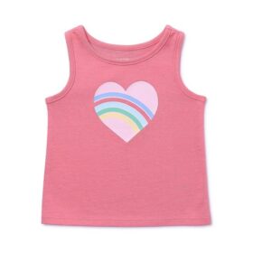 Garanimals Baby Girl Graphic Jersey Tank Top - Pink Hearts