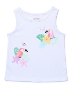 Garanimals Baby Girl Graphic Jersey Tank Top - White Tuscan