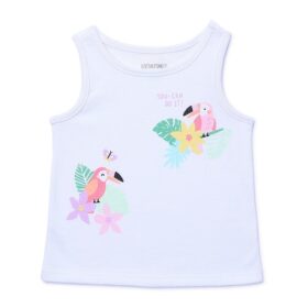 Garanimals Baby Girl Graphic Jersey Tank Top - White Tuscan