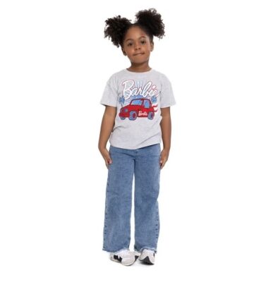 Mattel Barbie  Baby & Toddler Girls Short Sleeve Americana Tshirt - Grey