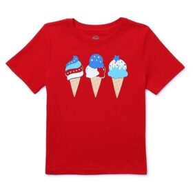Wonder Nation Toddler Girls Americana Patroitic Graphic Tshirt - Red