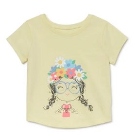 Garanimals Baby Girls Graphic Tee Shirt Short Sleeve - Yellow