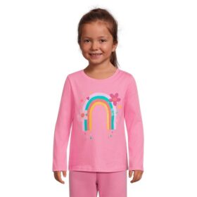 Garanimals Baby Girls Long Sleeve Rainbow Tshirt - Pink