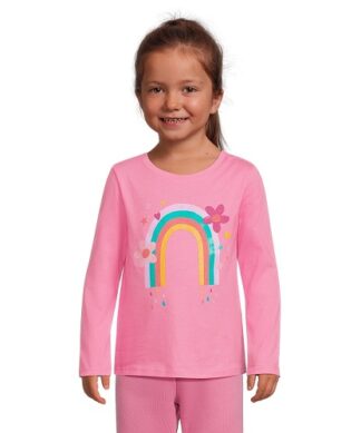 Garanimals Baby Girls Long Sleeve Rainbow Tshirt - Pink