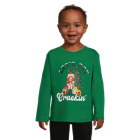 Holiday Time Toddler Christmas Long Sleeve Tshirt - Green