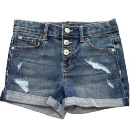 Wonder Nation Girls Destructed Denim Shorts - Blue