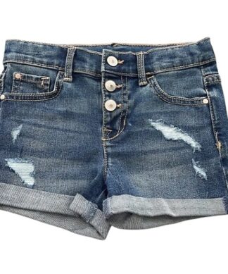 Wonder Nation Girls Destructed Denim Shorts - Blue