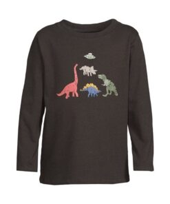 Garanimals Baby & Toddler Boys Long Sleeve Graphic Tshirt - Dino Dark  Grey)