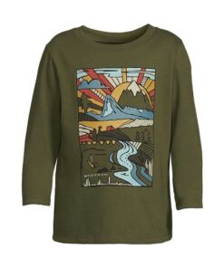 Garanimals Baby & Toddler Boys Long Sleeve Graphic Tshirt - Green