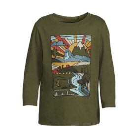 Garanimals Baby & Toddler Boys Long Sleeve Graphic Tshirt - Green