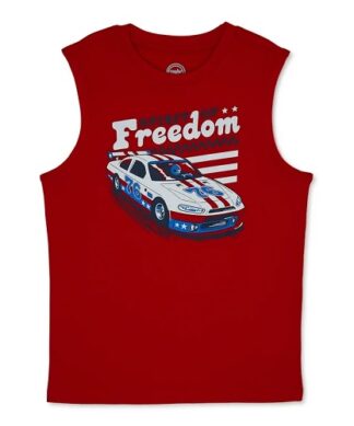 Wonder Nation Boys Graphic Americana Muscle Tank - Red