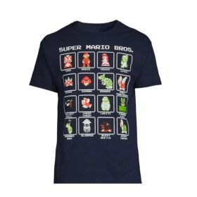 Nintendo Super Mario Mens' Character Tshirt - Navy Blue