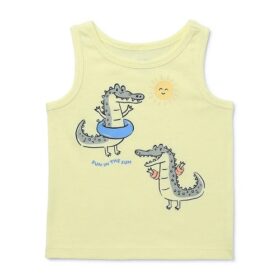 Garanimals Baby Boys Graphic Jersey Ringer Tank Top - Yellow Gator