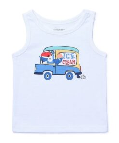 Garanimals Baby Boys Graphic Jersey Ringer Tank Top - Ice Cream Van