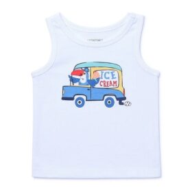 Garanimals Baby Boys Graphic Jersey Ringer Tank Top - Ice Cream Van