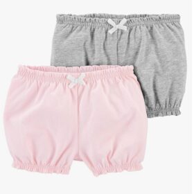 Carter's Child Of Mine Baby Girl Ruffle Shorts - Pink/Grey