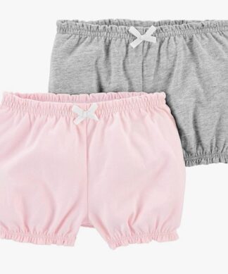Carter's Child Of Mine Baby Girl Ruffle Shorts - Pink/Grey