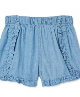 Garanimals Baby Girl Ruffles Chambray Shorts - Light Blue