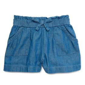 Garanimals Baby Girl Paperbag Waist Chambray Shorts