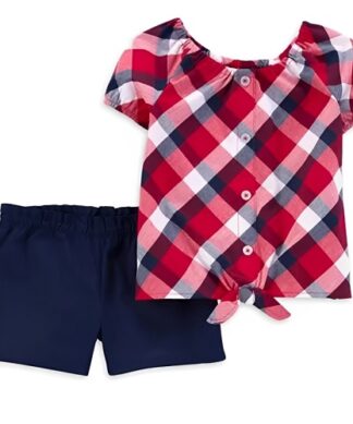 Carter's Child Of Mine Baby Girls Americana  Tie Top & Shorts Set