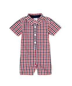 Way To Celebrate Americana Baby Boys Romper - Plaid