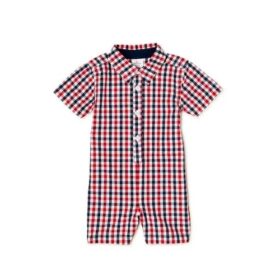 Way To Celebrate Americana Baby Boys Romper - Plaid