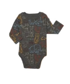 Garanimals Baby Boys Print Long Sleeve Bodysuit - Grey