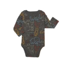 Garanimals Baby Boys Print Long Sleeve Bodysuit - Grey