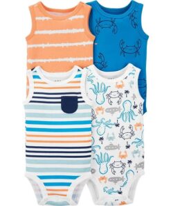 Carter's Child of Mine Baby Boys Newborn Bodysuit - 4 Packs