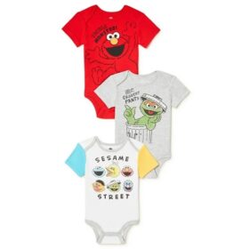 Sesame Street Baby Boy Bodysuit 3 Packs Set