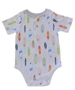 Garanimals Baby Boys Henley Print Short Sleeve Bodysuit - Surfboard