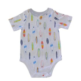 Garanimals Baby Boys Henley Print Short Sleeve Bodysuit - Surfboard