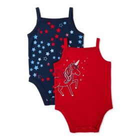 Garanimals Baby Girls Graphic Print Camisole Bodysuit - 2 Pack