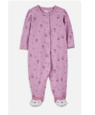 Carter's Child Of Mine Baby Girls 1 Piece Sleeper - Purple Owl