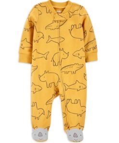 Carter's Child Of Mine Baby Boy Print Sleeper Pyjamas - Yellow