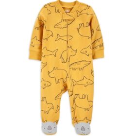 Carter's Child Of Mine Baby Boy Print Sleeper Pyjamas - Yellow