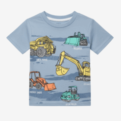 Falls Creek Baby & Toddler Boys Short Sleeve Tshirt - Blue Caterpillar Truck