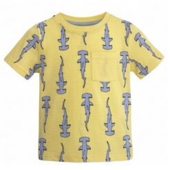 Falls Creek Baby & Toddler Boys Short Sleeve Pocket Tshirt- Yellow Hammerhead