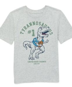 365 Kids Boys Graphic Tshirt With Short Sleeves - Grey Dino