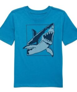 365 Kids Boys Graphic Tshirt With Short Sleeves - Blue Shark