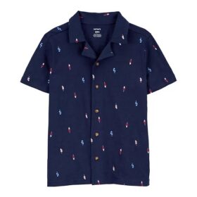 Carter's Toddler Boys Button Down Polo Tshirt - Navy Blue