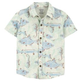 Carter's Child Of Mine Toddler Boys Button Up Polo Shirt
