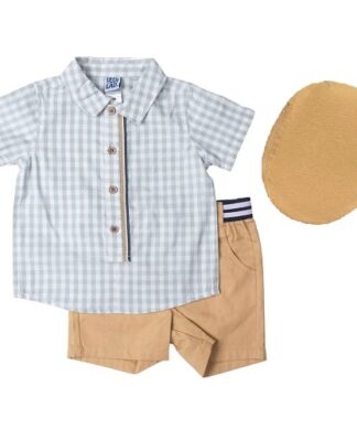 Little Lad Baby Boys & Toddler Gingham Shirt , Shorts & Cap Set