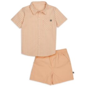 Gerber Mordern Moments Toddler Boys Button Shirt & Shorts Set - Orange